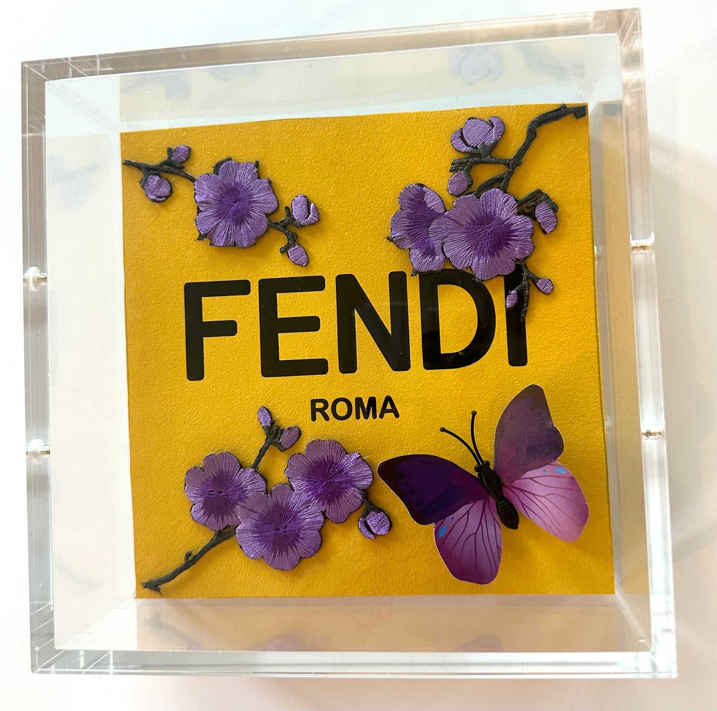 6x6 Purple Yellow  Acrylic Designer Box