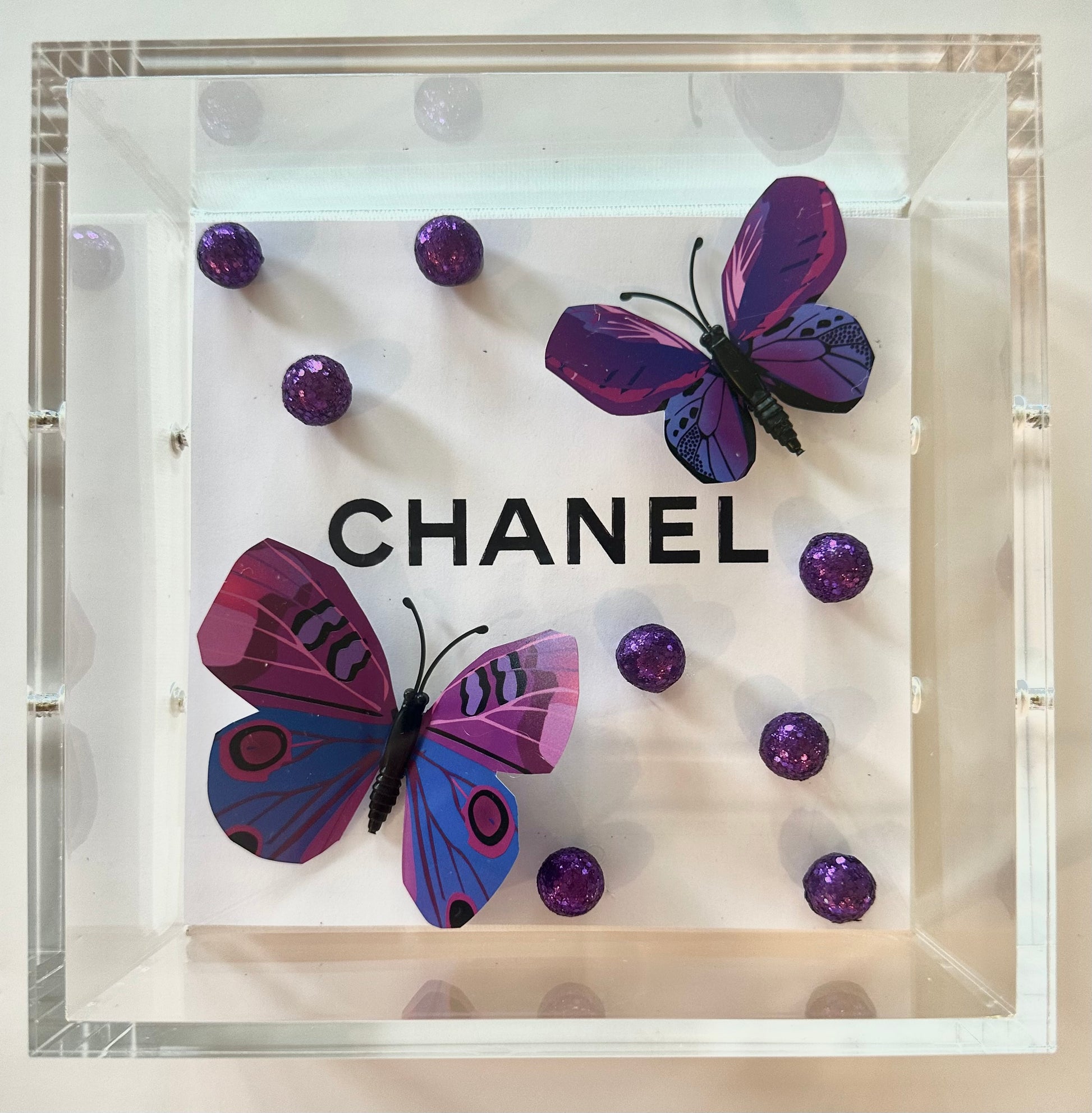 Purple Butterfly Acrylic Designer Box