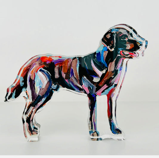 Chocolate lab acrylic statue